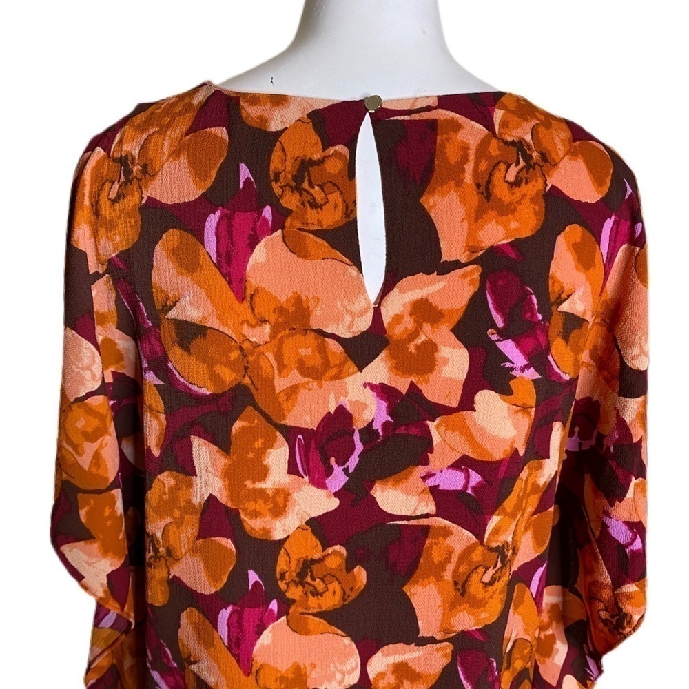 H by Halston Women Orange Casual Dress Size Small Orange Burgundy - Picture 6 of 8